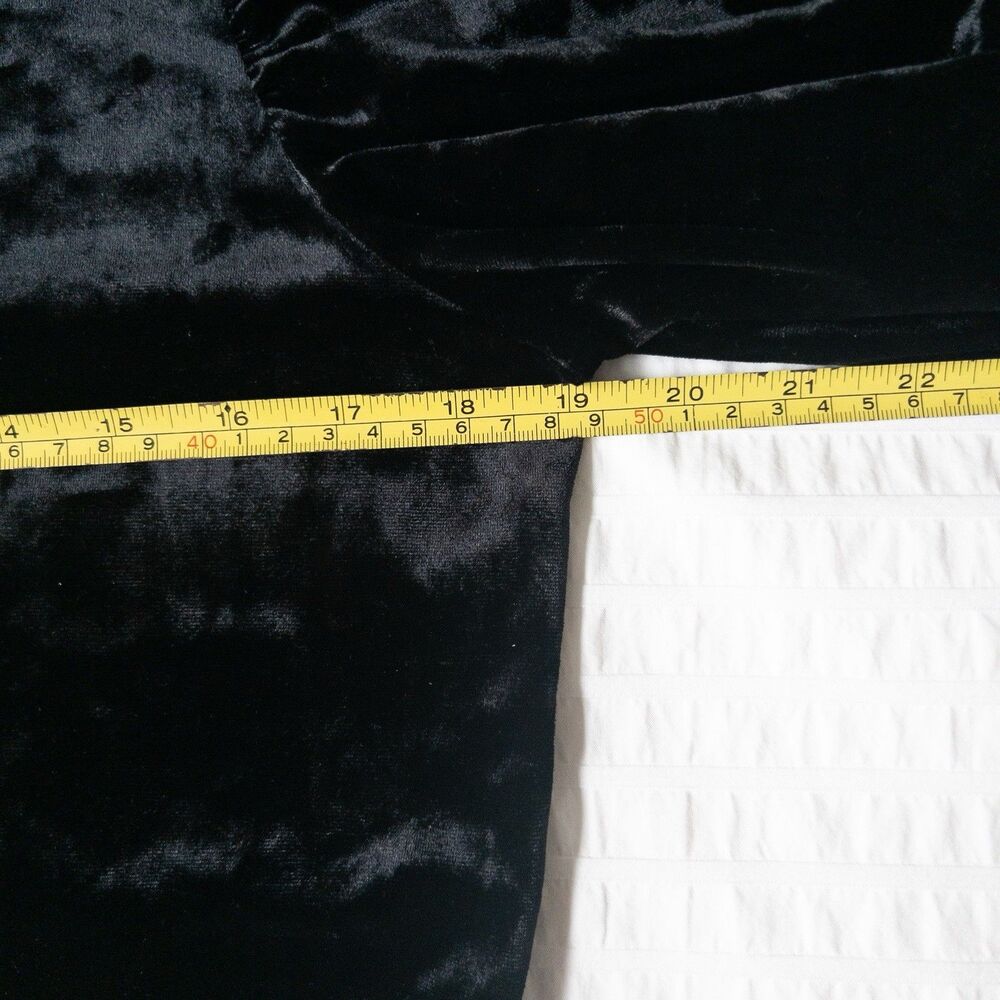 Black Velvet Puff Long Sleeves Top Marc New York Size L - Picture 8 of 10